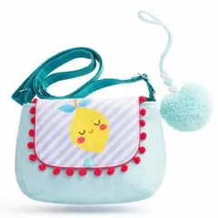 ハンドメイド 子供用 斜めがけポシェット レモン柄 新品 スナップボタン