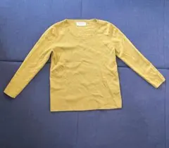 オペーク　マスタードイエローの長袖サマーニット長袖
