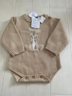 ⑥新品タグ付き　コトリ　長袖　ロンパース　キリンさん　70㎝