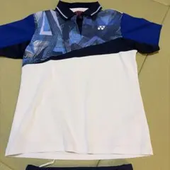 YONEX ポロシャツ ホワイト/ブルー グラフィック