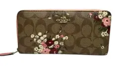 ★COACH コーチ 長財布ラウンドファスナーシグネチャー花柄 フラワー