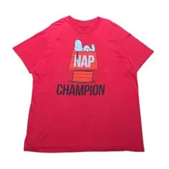 PEANUTSスヌーピーSNOOPYグラフィックT-Shirtユニーク半袖古着赤