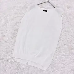 SHIPS✨シップス 洗える バックフリル ニットベスト 白　バックスリット