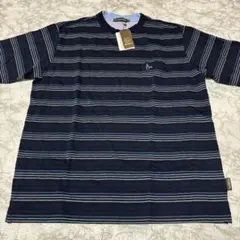 新品 TOROY ボーダー 半袖 Tシャツ ポケット付 ネイビー L
