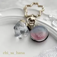 2点セット・ノーブルブラウン〉シマエナガのバッグチャーム＆ミニ