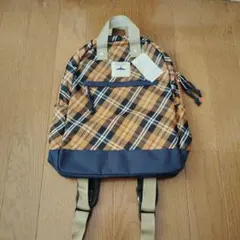 サマンサモスモス　リュック　ベージュ　チェック　リュックサック
