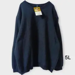 タグ付き 5L 裏起毛スウェットトップス ブラック