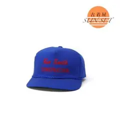 -90s 米国製 ビンテージ トラッカー キャップ 企業 プリント ロープ付 青