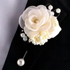 フラワー コサージュ ブローチ 薔薇 パール フォーマル
