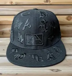 MLB オールチームロゴ刺繍 ベースボールキャップ ブラック 58.7cm