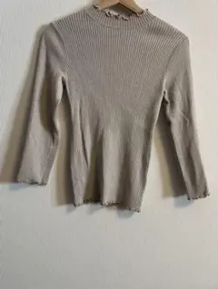 SENSE OF PLACE ベージュリブトップス Freeサイズ