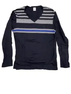 TAKEOKIKUCHIタケオキクチストライプVネック長袖カットソー綿100%