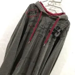 Desigual MAN プリント スウェット パーカー 美品 グレー M