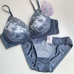 《Lサイズ》ノンワイヤーブラジャー・ショーツセット｜ブルーグリーン 青緑