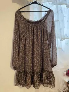 ARROW 花柄ワンピース ミニ丈 シースルー レディース Mサイズ