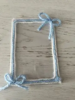 ハンドメイド フォトフレーム 青白