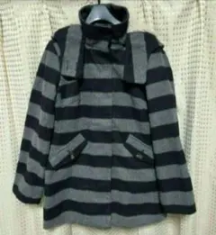 最終処分価格❗サイズアウトしたボーダー柄フード付きコート【値引き不可】