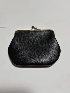 コンパクト がま口 ウォレット 黒