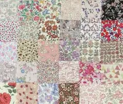 リバティタナローン　ハギレ　パッチワーク用　約6センチ角×30枚　6-4