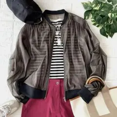 ☆未使用 ブージュルード チュール メッシュ ブルゾン ジャンパー ma-1