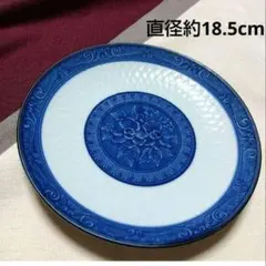 ·有田焼 萬泉 中皿 染付 花柄 和食器　　　直径約18.5cm