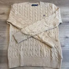 POLO RALPH LAUREN ケーブルニット セーター ベージュ