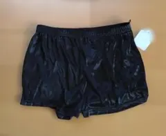 ペチパンツ ブラック L-LL 光沢 サテン調　インナーパンツ