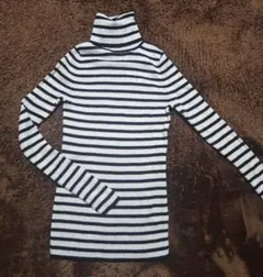 ストライプ タートルネック 長袖 トップス