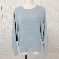 【美品】アプワイザーリッシェ/ラメ シャギー ニット セーター　ブルー系【W23
