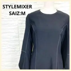 STYLEMIXER ワンピース ロング 黒 M ステッチ 長袖　　美シルエットのサムネイル
