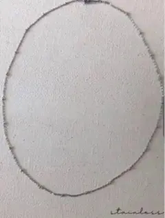 再サージカルステンレス（オールステンレス）sv小さなボール付きチェーンネックレス