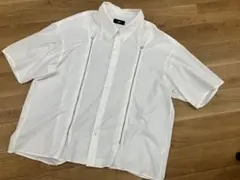 ほぼ新品　HARE ホワイト 半袖シャツ ジッパー付き