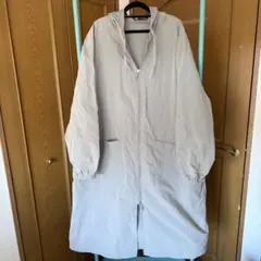 【未使用美品】ZARA フード付きグレーコート L-XL