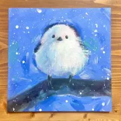 シマエナガ 絵画 一点物