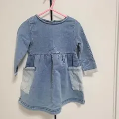 デニムブルー 長袖 ワンピース