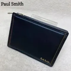 美品 ポールスミス コインケース フラグメントケース マルチカラー レザー 黒