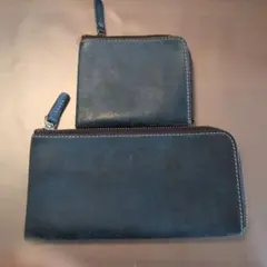 ダークブルー 長財布と小銭入れ セット