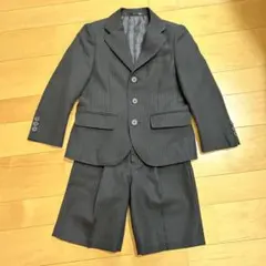 美品　OLIVER HOUSE 110サイズフォーマルスーツ 黒 ストライプ