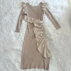 Her lip to ハーリップトゥ フリル ニット ドレス ワンピース M