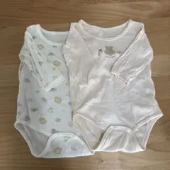 Birthday バースデイ ベビー 肌着 2枚セット 長袖 ロンパース 80