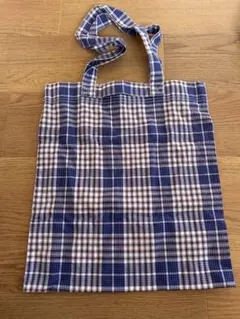 マドラスチェックトートバッグ　無印良品