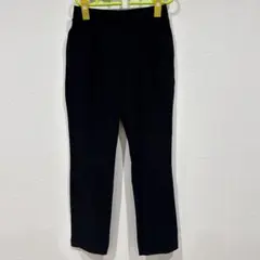 黒 スリムフィットパンツ ウエストゴム