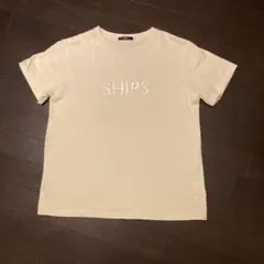 SHIPS 刺繍Tシャツ M クリーム