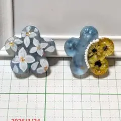 2個セット　レジンヘアゴム　フラワー