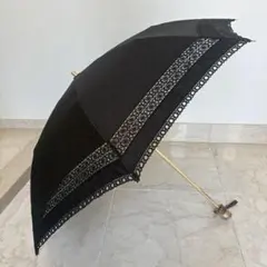 CELINE セリーヌ 折りたたみ傘 黒　晴雨兼用　日傘　マカダム柄　ロゴ入りのサムネイル