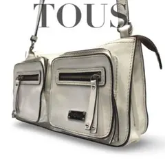 【ヴィンテージ】トウス　ショルダーバッグ　レザー　斜め掛け　ロゴ金具オフホワイトのサムネイル
