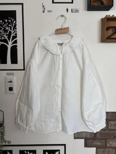 襟フリルブラウス