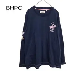 ビバリーヒルズポロクラブ BHPC 長袖Tシャツ【L】ネイビー ロゴ刺繍