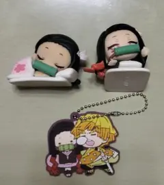 鬼滅の刃　竈門禰豆子・我妻善逸 フィギュアセット＆ラバーストラップ