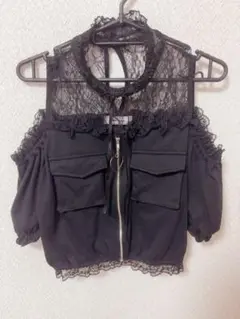 Ank Rouge アンクルージュ オフショル レース切り替え トップス